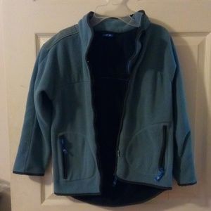 Grey/blue kid fleece jacket